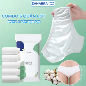 Combo 5 quần lót 1 lần tiện lợi ZANABRA chất liệu vải cotton cao cấp, mềm mại, co dãn tốt L474