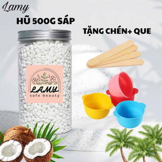 [Tặng chén+que] Hũ 500g sáp wax lông nóng tại nhà, dừa coconut dẻo thơm  an toàn cho mọi vùng da