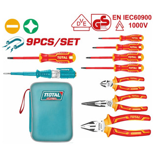 ĐỒ NGHỀ TOTAL Bộ 9 công cụ cầm tay cách điện THKIST3092