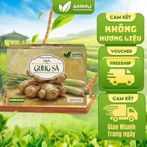 Trà Gừng Sả AMMU Hộp 20 Túi Lọc - giúp giữ ấm cơ thể