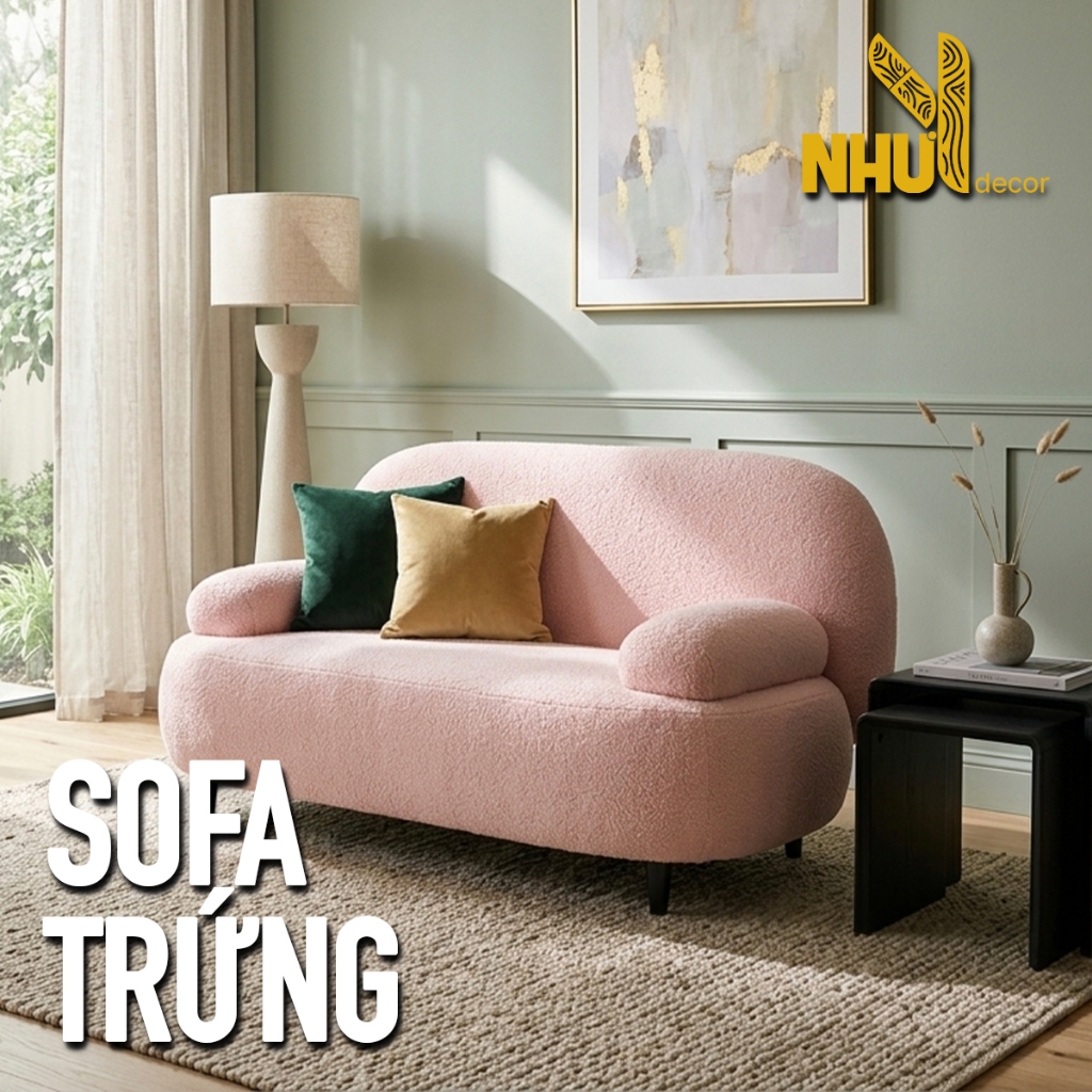 sofa trứng NHƯ Ý DECOR sofa phòng khách ghế đơn, ghế đôn decor xinh, hỏa tốc HCM