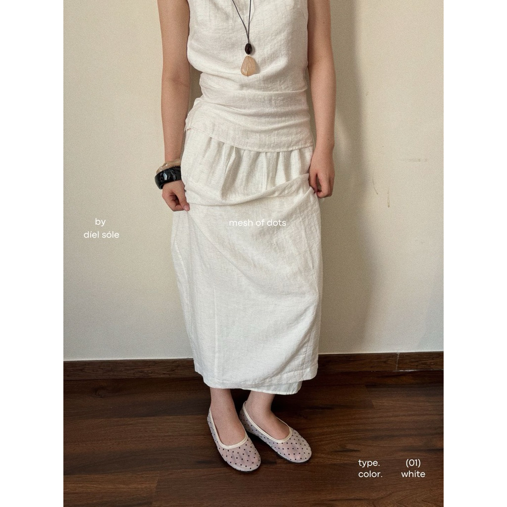 [SẴN - HỎA TỐC ]Mesh Of Dots @dielsole - Giày Ballet Flats Lưới Chấm Bi Xuyên Thấu - Summer [LÙI SIZE]