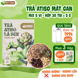 Trà Atiso túi lọc DETONIC mát gan, thanh nhiệt, giải độc gan, làm mới làm khoẻ lá gan, nguyên liêu thiên nhiên thảo mộc
