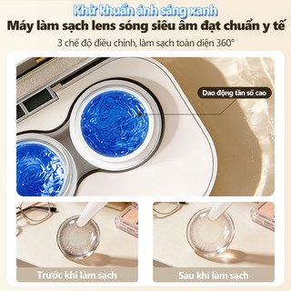 Máy rửa lens tự động Làm sạch bằng sóng siêu âm Khử trùng bằng ánh sáng xanh Máy rửa kính áp tròng