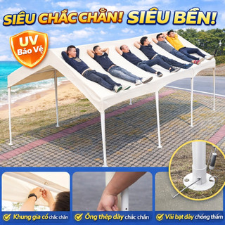 Lều xếp ngoài trời màu kem chống mưa chống nắng mái che bán hàng chợ đêm cắm trại 2x2/3x3/3x4m