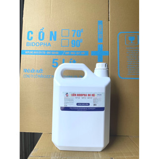 Cồn can 5 lít 70 độ .90 độ bidophar ( k hương)