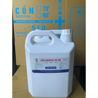 Cồn can 5 lít 70 độ .90 độ bidophar ( k hương)