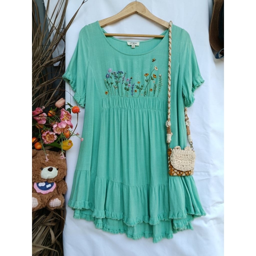 ÁO LINEN THÊU VƯỜN HOA 2HAND NHẬT
