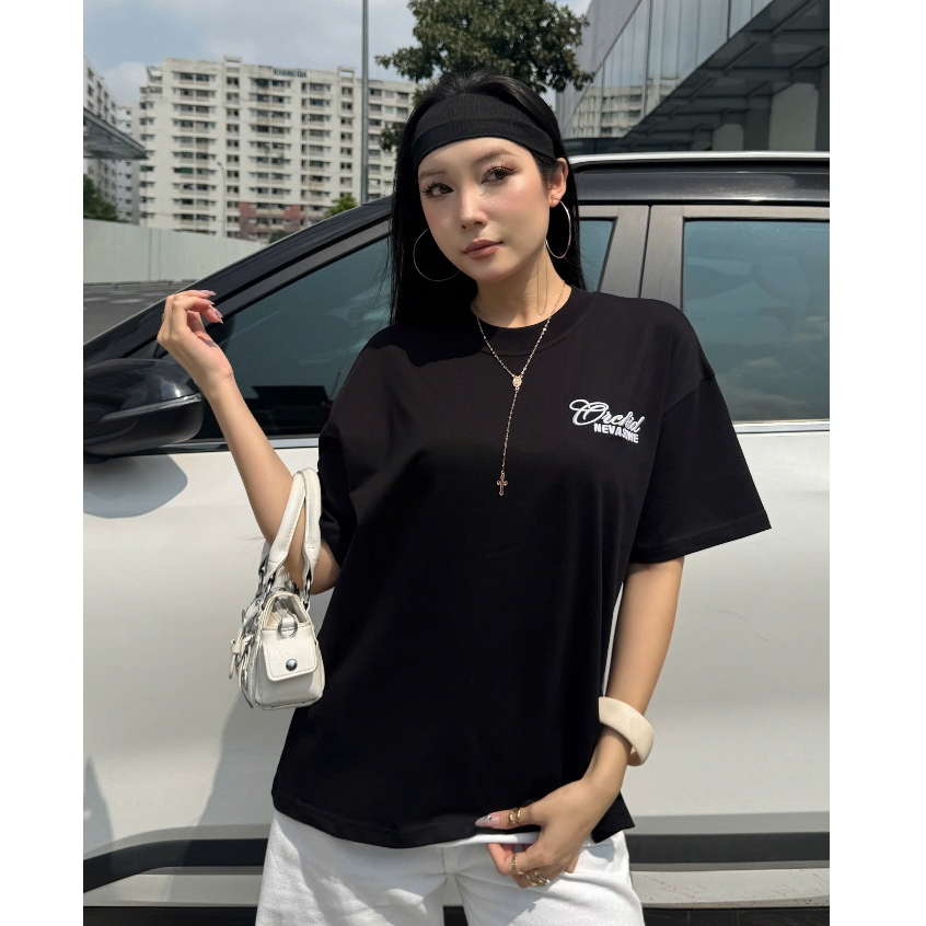 Áo Thun Boxy Orchid Nevasome Cotton 250gsm LocalBrand Tay Lỡ Form Rộng Nam Nữ Menswear Womenswear