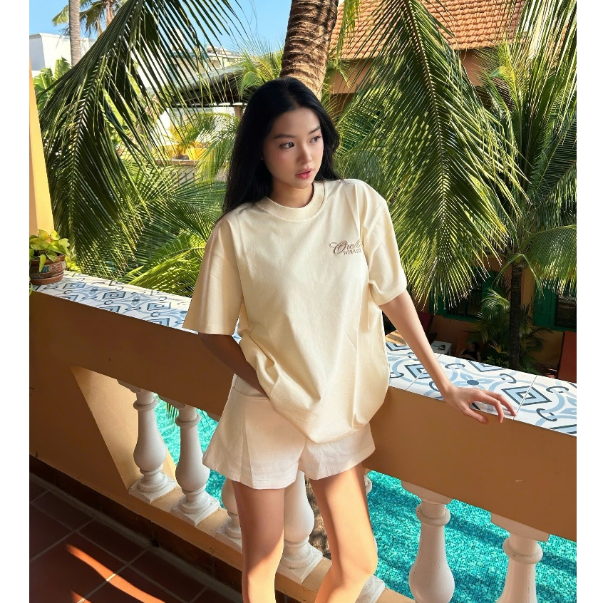 Áo Thun Boxy Orchid Nevasome Cotton 250gsm LocalBrand Tay Lỡ Form Rộng Nam Nữ Menswear Womenswear