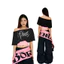 Áo croptop trễ vai dáng rộng màu trắng đen hoạ tiết chữ Rider Holylet cá tính đi nhảy hiphop ATV037 -TikTik