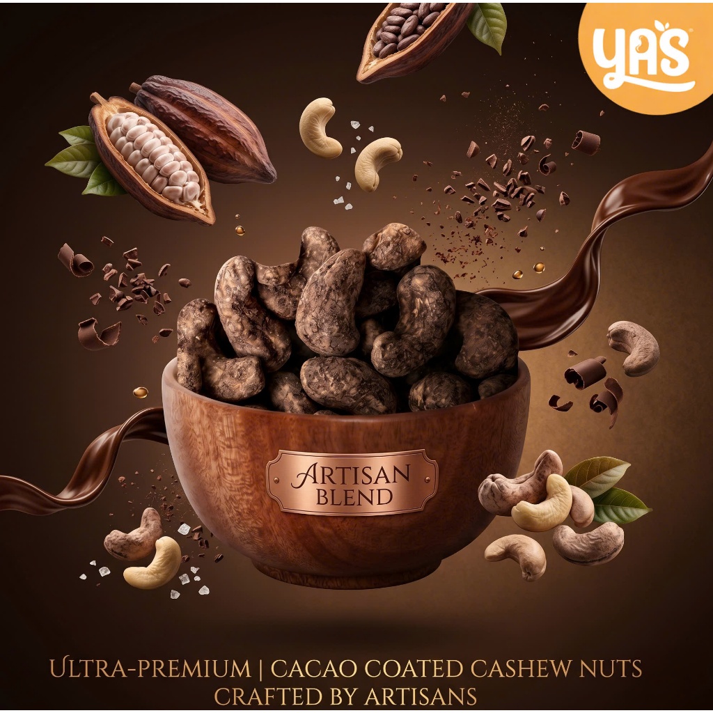 Hạt Điều Cacao YAS Túi 100g – Hạt Điều Tẩm Bột Cacao Thơm Béo Ngọt Nhẹ | Snack Hạt Điều YAS