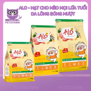 ALO - Hạt Cho Mèo Mọi Lứa Tuổi Vị Gà Túi Zip Đa Dạng Dinh Dưỡng