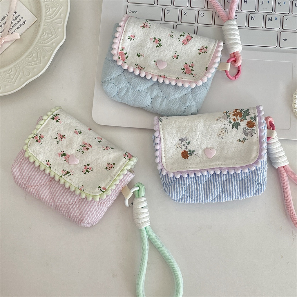 Túi Ví Pouch Móc Khoá Mini Màu Pastel Caro Đựng Mỹ Phẩm Đồ Vật Dụng Linh Tinh Mini Pouch Dễ Thương Nhiều Màu Sắc