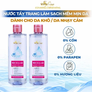 Bộ 2 Nước Tẩy Trang SoOne Làm Sạch Dưỡng Da Ẩm Mượt Không Cồn, Parapen, Hương Liệu Nắp Hồng
