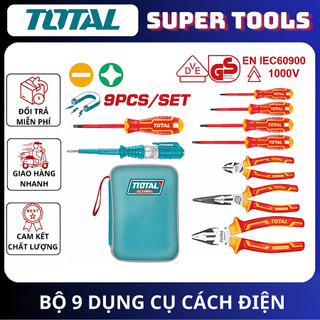 ĐỒ NGHỀ TOTAL Bộ 9 công cụ cầm tay cách điện THKIST3092