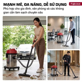 Máy Hút Bụi Fujihome VC18N 1200W – Hút Khô Ướt, Thùng 18L, Lực Hút 18KPa, Máy Hút Bụi Gia Đình