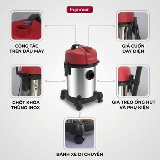 Máy Hút Bụi Fujihome VC18N 1200W – Hút Khô Ướt, Thùng 18L, Lực Hút 18KPa, Máy Hút Bụi Gia Đình