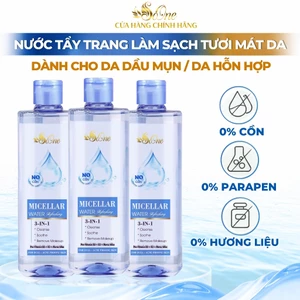 Bộ 3 Nước Tẩy Trang SoOne 3-in-1 Tươi Mát Cho Da Dầu,Không Cồn, Parapen, Hương Liệu Nắp Xanh Nhạt