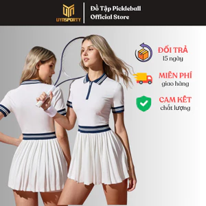 Váy Pickleball Nữ UYNSPORTY Cổ Polo Tay Ngắn, Dáng Mini, Váy Xếp Ly, Bộ Đồ Pickleball Nữ