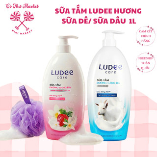 [TẶNG BÔNG TẮM] Sữa Tắm Trắng Da Ludee Care 1L - Hương Sữa Dâu/ Sữa Dê - CÔ THƯ MARKET