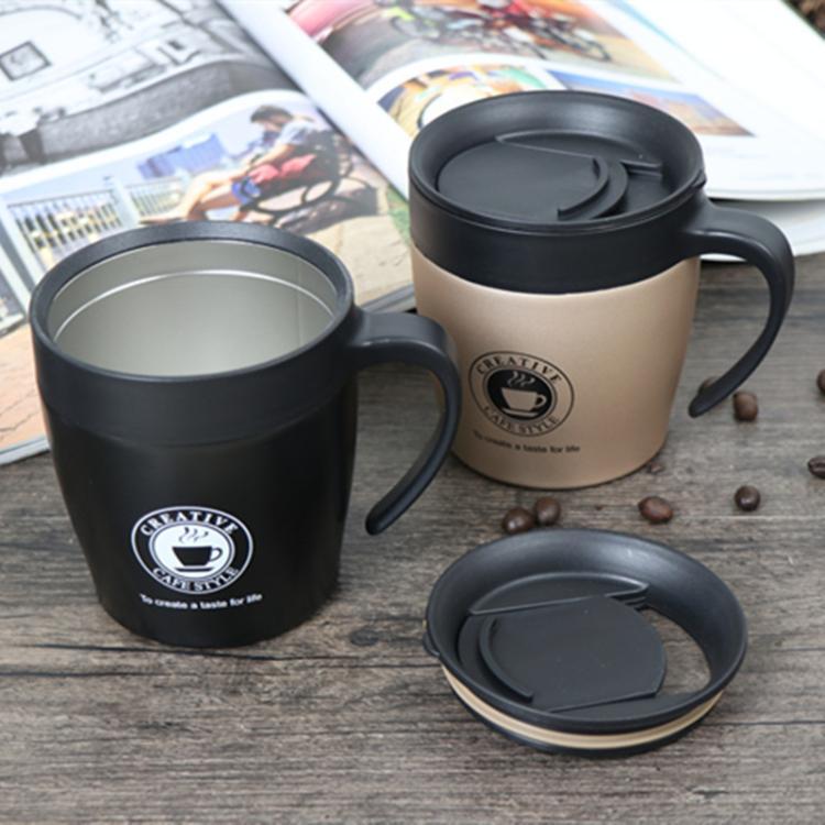 Ly cafe giữ nhiệt cao cấp  kèm thìa khuấy dung tích 330ml