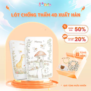 Lót Chống Thấm 4D Xuất Khẩu Hàn Quốc Cho Bé Chất Liệu An Toàn, 4 Lớp Bền Đẹp, Họa Tiết Đáng Yêu IQKAO