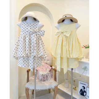 SEP House - Set bộ áo babydoll dáng bí phối nơ to kèm chân váy lưng chun form A ngắn trẻ trung, năng động - Hàng loại 1
