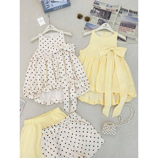 SEP House - Set bộ áo babydoll dáng bí phối nơ to kèm chân váy lưng chun form A ngắn trẻ trung, năng động - Hàng loại 1