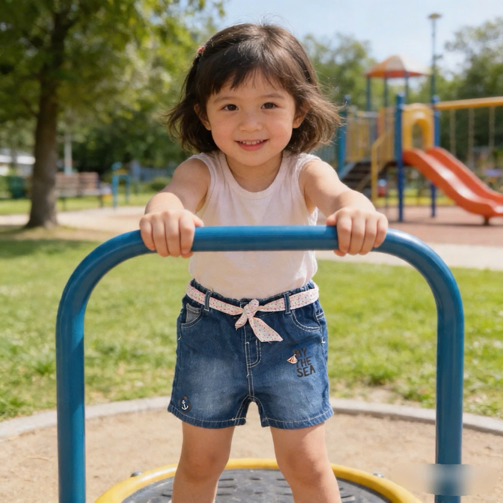 Quần jean bé gái xuất dư C6824 kèm đai, chất mềm co giãn, mặc siêu thoải mái size 18M-5Y (8-16kg)