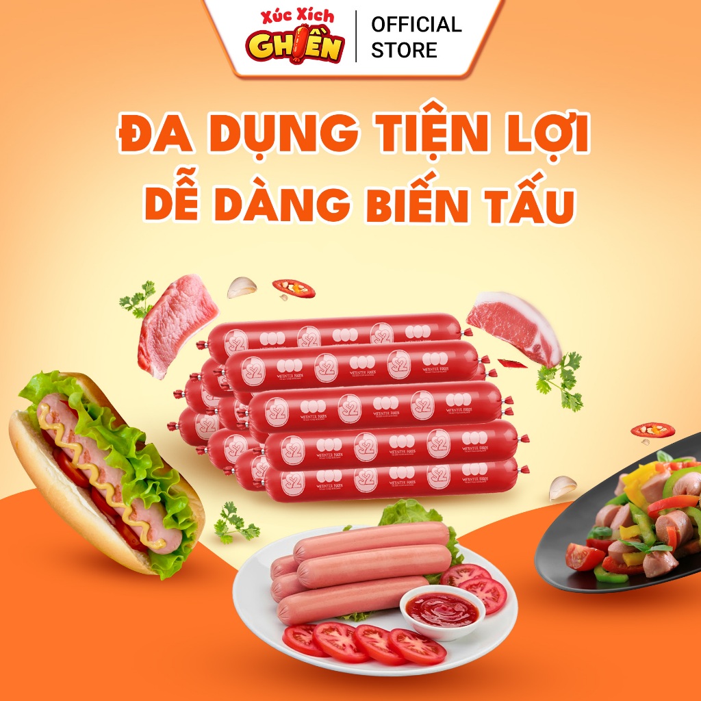 Combo 20 Gói 100 Cây Xúc Xích Dinh Dưỡng Tiệt Trùng S2 Vietinter Foods (Cây 21g)