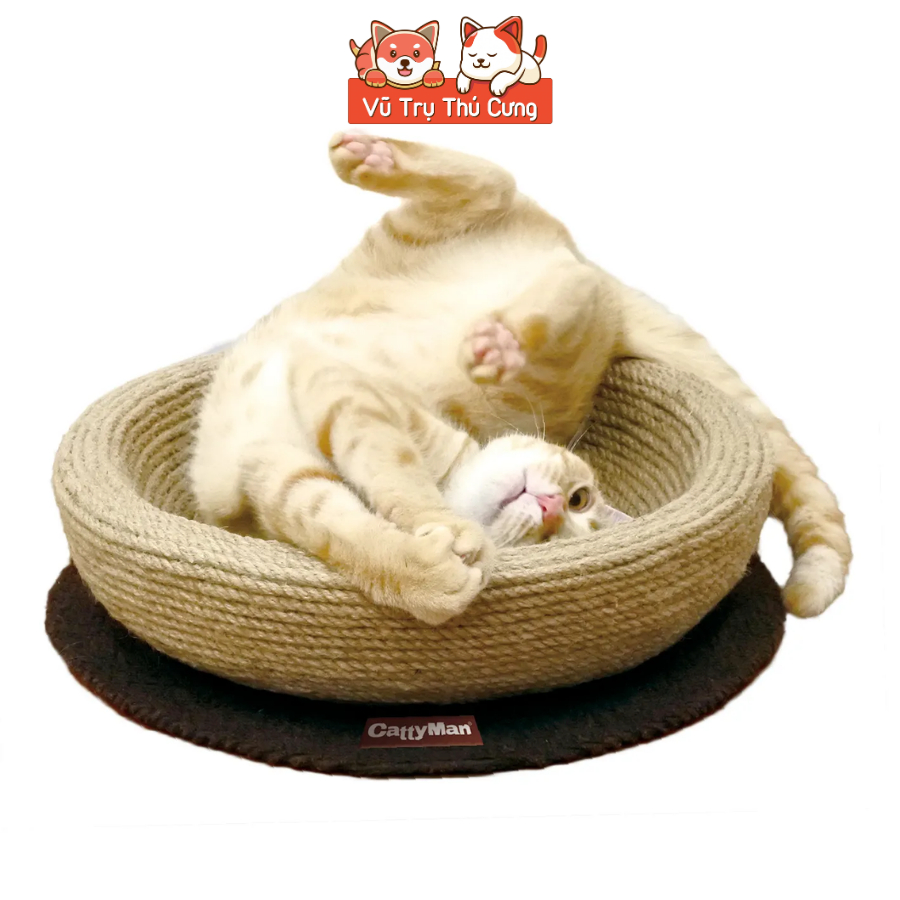 Bàn Cào Móng Cho Mèo Cattyman Kết Hợp Nôi Nằm Làm Bằng Dây Thừng