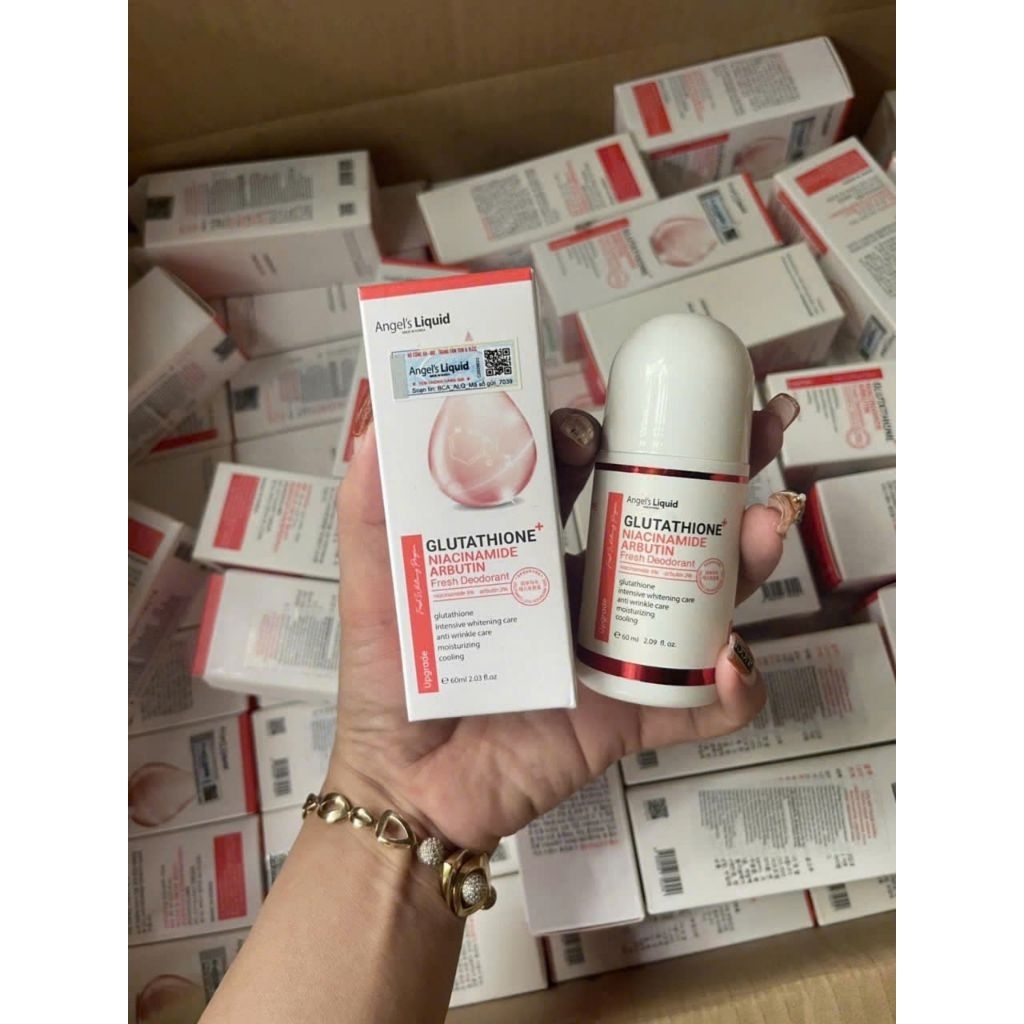 Lăn Nách Khử Thâm, Dưỡng Trắng Mát Lạnh Angel's Liquid Glutathione+Niacinamide  Arbutin Cooling Fresh Deodorant 60ml