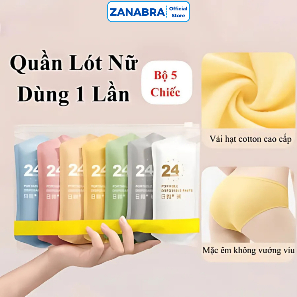 Quần Lót Giấy Nữ, Chất Liệu Cotton Dùng 1 Lần, Đáy Quần 2 Lớp, Dùng Khi Đi Du Lịch Dã Ngoại, Mẹ Bầu Đi Sinh ZANABRA L594
