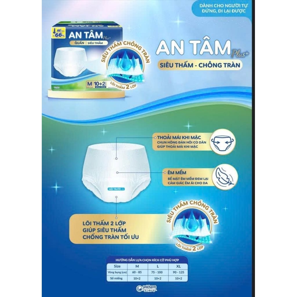 Tã quần An Tâm siêu thấm  M10/L10/XL10