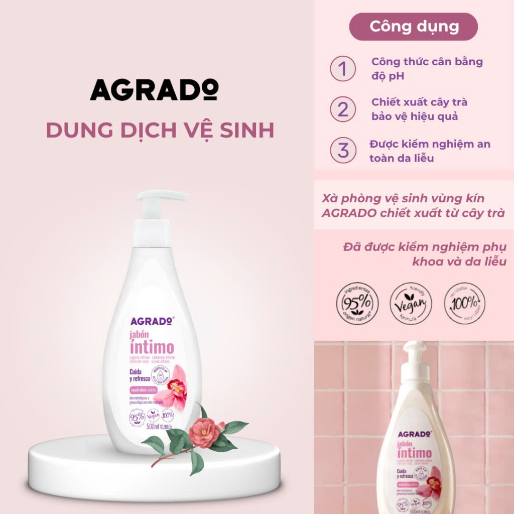 H01_ Dung dịch vệ sinh phụ nữ AGRADO 500ML