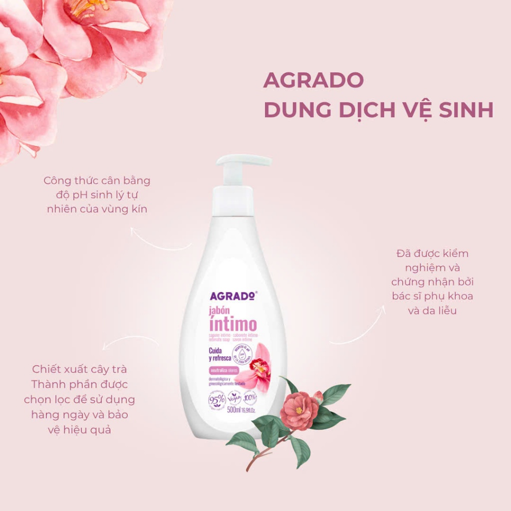 H01_ Dung dịch vệ sinh phụ nữ AGRADO 500ML