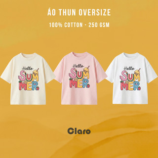 Áo Thun Oversize Nam Nữ Cotton 100% Form Rộng Unisex Áo Phông Hello Summer Hình Trái Cây Dễ Thương