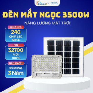 Đèn Chống Chói Mắt Ngọc Cao Cấp Suneco 240 LED - Đèn Pha Năng Lượng Mặt Trời Thông Minh Có Remote Từ Xa, BH 3 Năm
