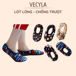 Hài nỉ lót lông VECYLA chống trượt nam nữ (giày nỉ nhung)