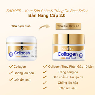 SADOER Tiểu Kim Bình 2.0 Kem 10X Collagen Thủy Phân Căng Bóng Da Tái Tạo Cấp Ẩm Chống Cakey Lột Xác