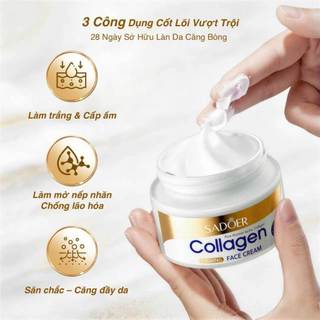 SADOER Tiểu Kim Bình 2.0 Kem 10X Collagen Thủy Phân Căng Bóng Da Tái Tạo Cấp Ẩm Chống Cakey Lột Xác