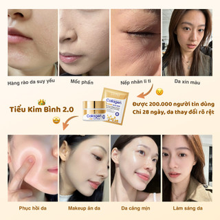 SADOER Tiểu Kim Bình 2.0 Kem 10X Collagen Thủy Phân Căng Bóng Da Tái Tạo Cấp Ẩm Chống Cakey Lột Xác