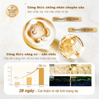 SADOER Tiểu Kim Bình 2.0 Kem 10X Collagen Thủy Phân Căng Bóng Da Tái Tạo Cấp Ẩm Chống Cakey Lột Xác
