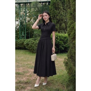 Đầm Nữ 𝐂𝐂𝐇𝐀𝐓 Dáng Xòe Kiểu Smocking Tay Ngắn Chất Liệu Thun Tằm Cao Cấp 16VNC2011XT