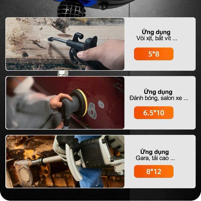 Cuộn Dây Hơi Tự Rút Khí Nén PU8-8x5mm Dây Khí Nén PU Rulo Tự Thu Treo Tường Chịu Áp Tốt