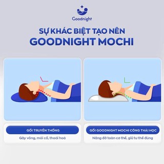 Gối Ngủ Vua Nệm Goodnight Mochi 45x65cm Cho Bé Tiểu Học, Gối Công Tháu Học Nâng Đỡ Cho Bé Từ 6 Tuổi