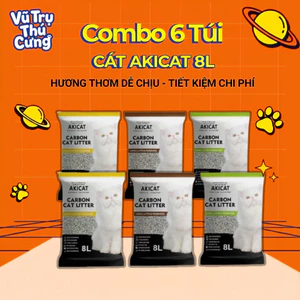 Combo 6 túi Cát Akicat cho Mèo 8L, khử mùi hôi và vón cục hiệu quả