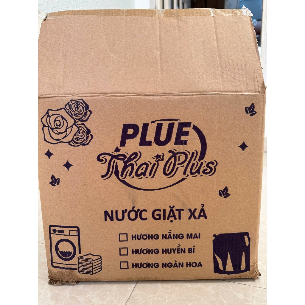 Thanh lý - 1 Thùng 6 Túi Nước Giặt Xả ThaiPlus 2000ml/túi Siêu Đậm Đặc Thơm Lâu Tiết Kiệm