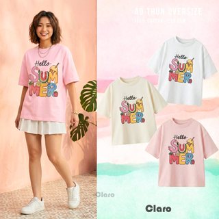 Áo Thun Oversize Nam Nữ Cotton 100% Form Rộng Unisex Áo Phông Hello Summer Hình Trái Cây Dễ Thương